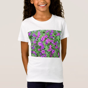 Purple Petunias Girls Baby Doll T-Shirt