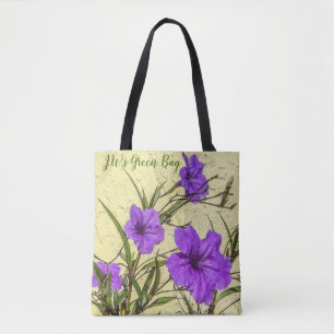 Purple Petunias Go Green Tote Bag