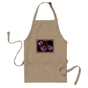 Purple Petunias in Lace Frame Standard Apron