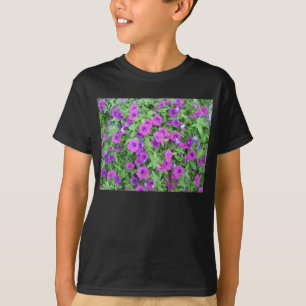 Purple Petunias Kids Dark T-Shirt