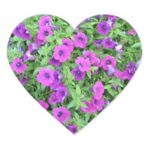 Purple Petunias Stickers - Set of 20