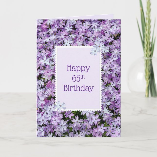 Purple Phlox For 65th Birthday Card (Front)