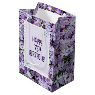 Purple Phlox For 75th Birthday Medium Gift Bag
