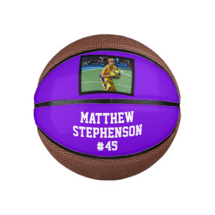 Purple Photo Basketball Ball