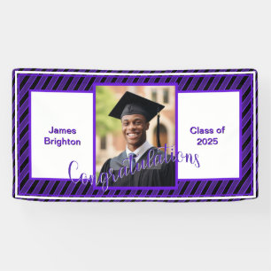 Purple Photo Graduation Banner