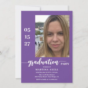 Purple Photo Graduation Party Invitation