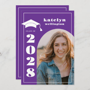 Purple Photo Graduation Party Invitation