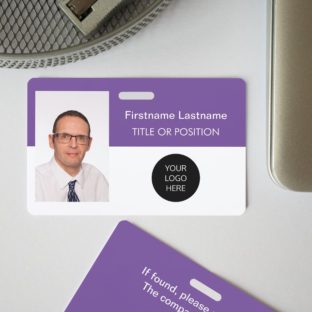 Purple Photo ID Name Badge (Creator Uploaded)