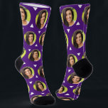 Purple Photo of Girlfriend for Boyfriend Cute Socks<br><div class="desc">These cute purple photo of girlfriend for boyfriend socks feature your own photo with a white triangles pattern and are sure to bring your boyfriend a smile! He will think of you every time he pulls on these socks, (and may make him love you more!) This is a great gift...</div>