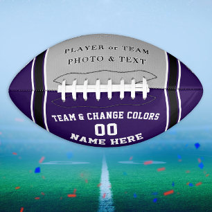 Purple Photo Personalized Football or Your COLORS