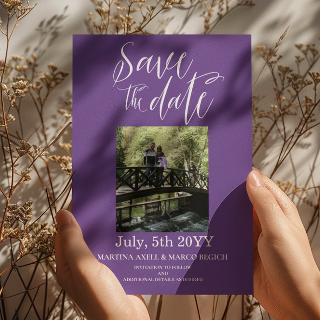 Purple Photo Save the date Invitation (Creator Uploaded)