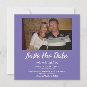 Purple Photo Save the Date Square Invitation