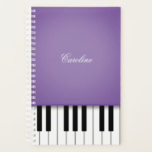 Purple Piano Keyboard Personalised Music Planner
