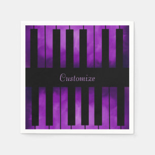 Purple Piano Keys Music Napkins