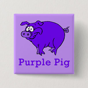 Purple Pig on Apparel, Mugs, Baby Shirts 15 Cm Square Badge