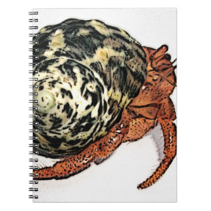Purple Pincher Hermit Crab Design Spiral Notebook