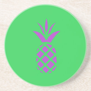 Purple pine apple in green. coaster