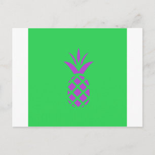 Purple pine apple in green. postcard