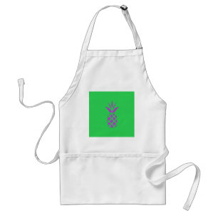 Purple pine apple in green. standard apron