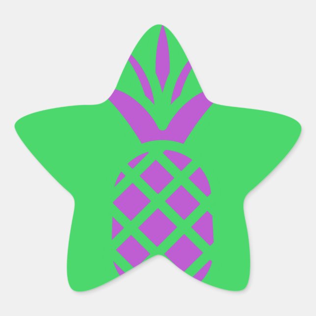 Purple pine apple in green. star sticker (Front)