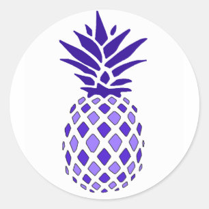 Purple Pineapple Classic Round Sticker