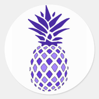 Purple Pineapple Classic Round Sticker