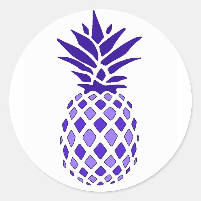 Purple Pineapple Classic Round Sticker (Front)