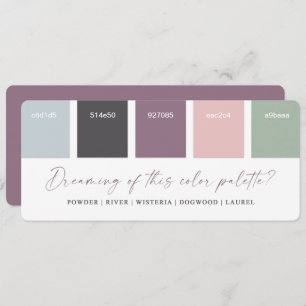 Purple & Pink 2021 Wedding Colour Palette Card