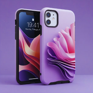 Purple & Pink 3D Floral – Elegant Abstract Design iPhone 12 Mini Case