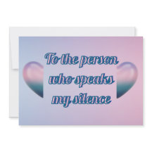 Purple pink 3D Heart Romantic Silence Greeting
