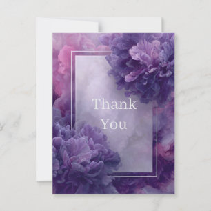Purple & Pink Abstract & Border Thank You Card