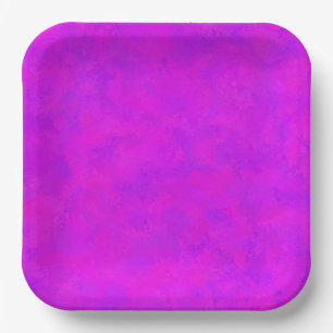 Purple Pink Abstract Pattern Paper Plate