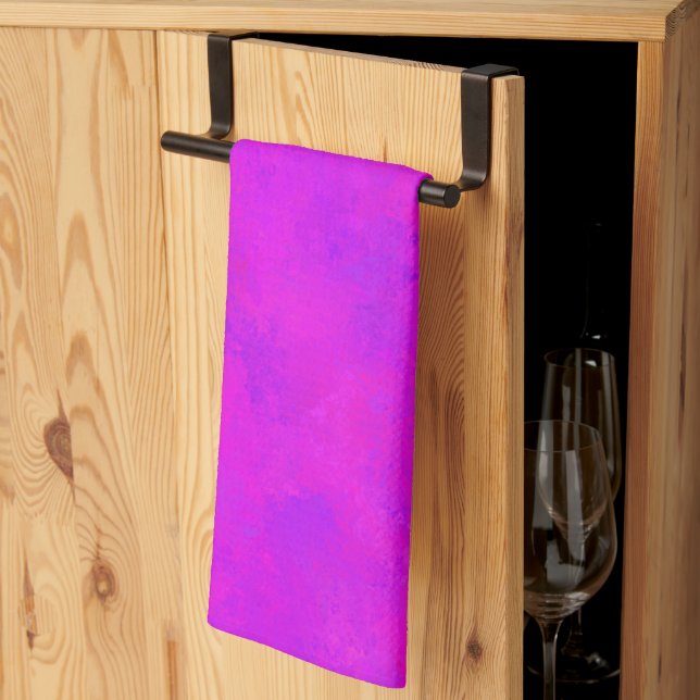 Purple Pink Abstract Pattern Tea Towel (Thirds Fold)