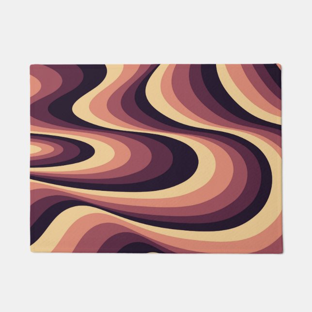 Purple, pink and beige abstract swirl design doormat (Front)