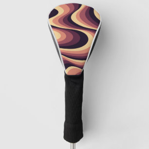 Purple, pink and beige abstract swirl design golf head cover