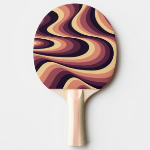 Purple, pink and beige abstract swirl design ping pong paddle