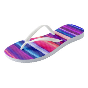 Purple, Pink and Blue Abstract Stripes Jandals