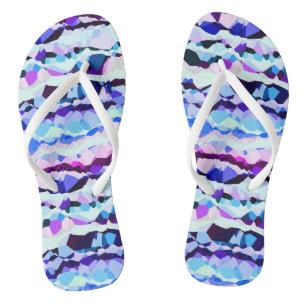 Purple, Pink and Blue Abstract Stripes Jandals
