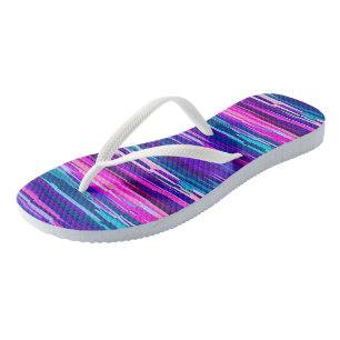 Purple, Pink and Blue Abstract Stripes Jandals