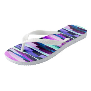 Purple, Pink and Blue Abstract Stripes Jandals