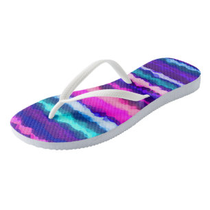 Purple, Pink and Blue Abstract Stripes Jandals