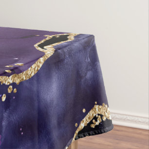 Purple, Pink and Gold Glitter Agate Pattern Tablecloth