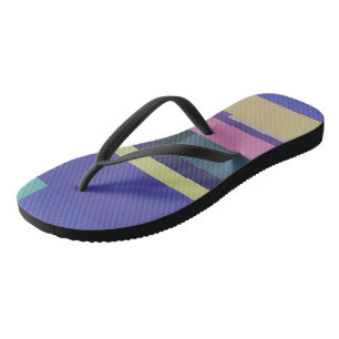 Purple, Pink and grey Abstract Stripes Jandals