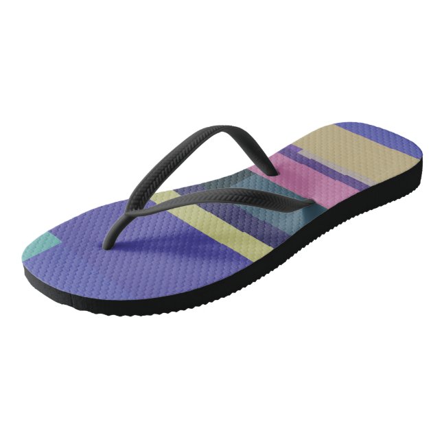Purple, Pink and grey Abstract Stripes Jandals (Angled)