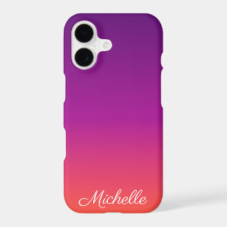 Purple, pink and orange gradient ombre