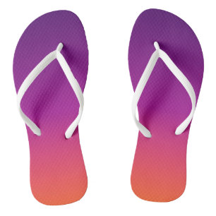 Purple, pink and orange gradient ombre jandals