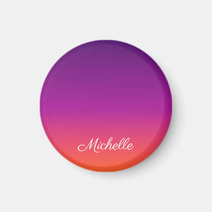 Purple, pink and orange gradient ombre magnet