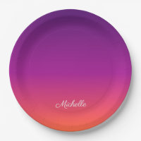 Purple, pink and orange gradient ombre