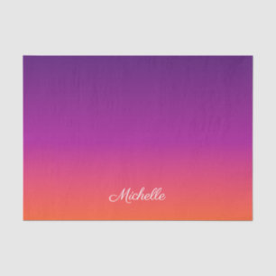 Purple, pink and orange gradient ombre tissue paper