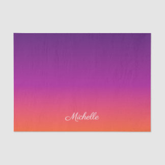 Purple, pink and orange gradient ombre tissue paper